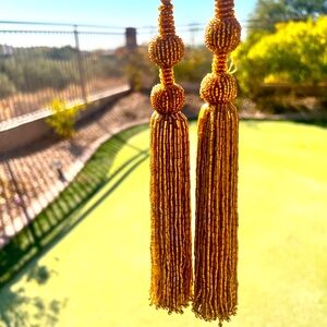old tassel 10” Christmas tree ornaments about 1.5 “ in width